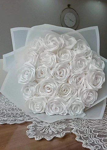 beyaz gül demeti - Görsel 4