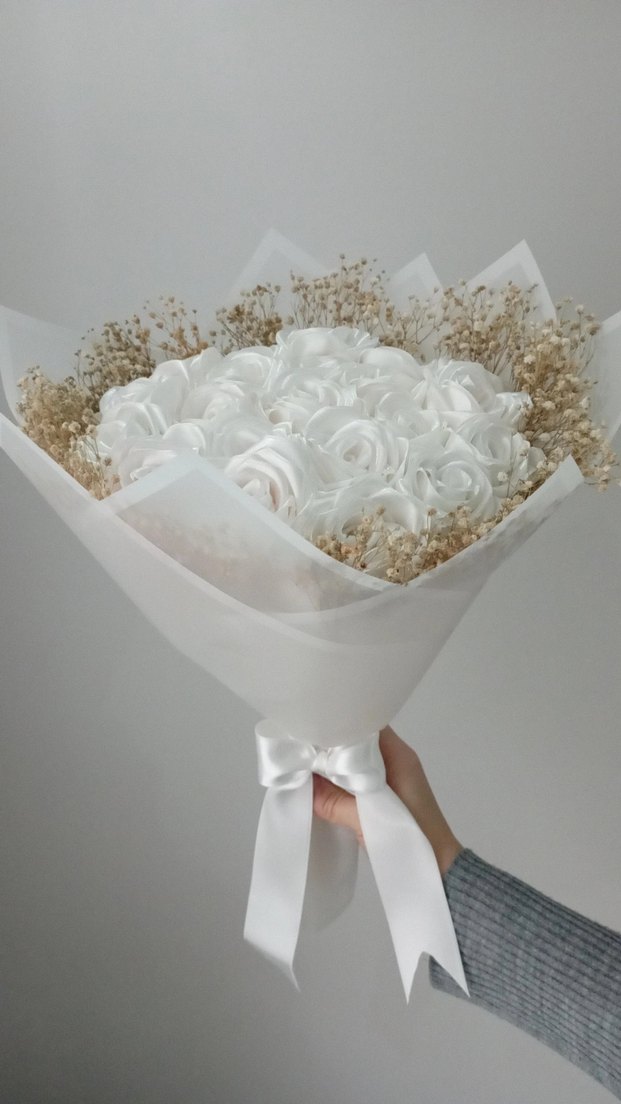 beyaz gül demeti - Görsel 2