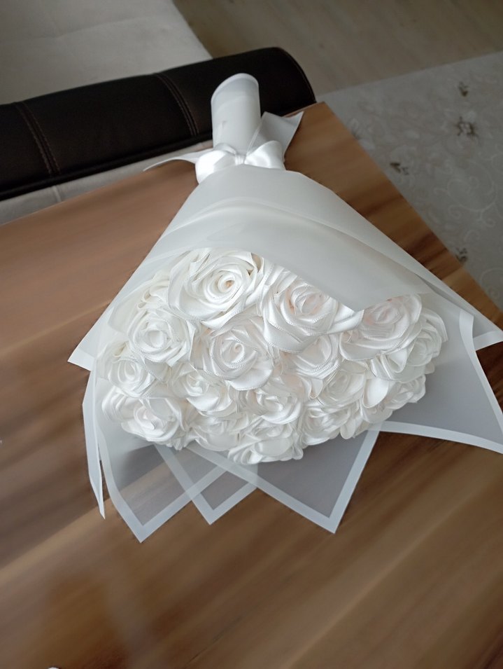 beyaz gül demeti - Görsel 3