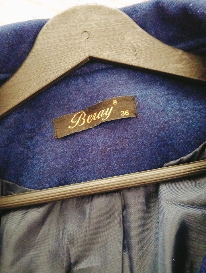 Düğmeli Lacivert Kadın Uzun Kaban - Görsel 3