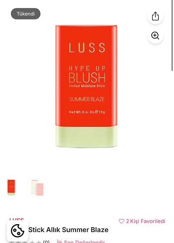 Beden LUSS Summer Blaze Krem Allık 0.6 Oz
