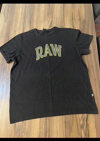 G-Star RAW Baskılı Siyah Keten Erkek Tişört