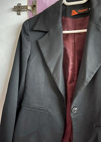 Siyah Kadın Midi Blazer Ceket - Görsel 2