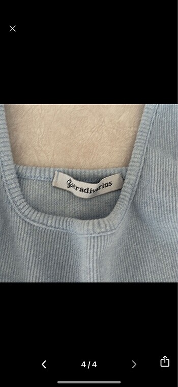 Stradivarius mavi askılı crop