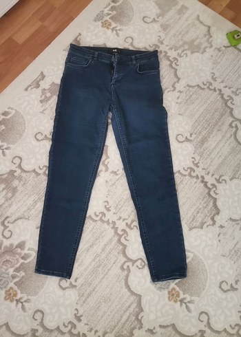 Mavi Normal Boy Bol Kesim Kadın Kot Pantolon - Görsel 3