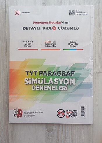 Beden Renk TYT Paragraf Simülasyon Denemeleri 20 Adet