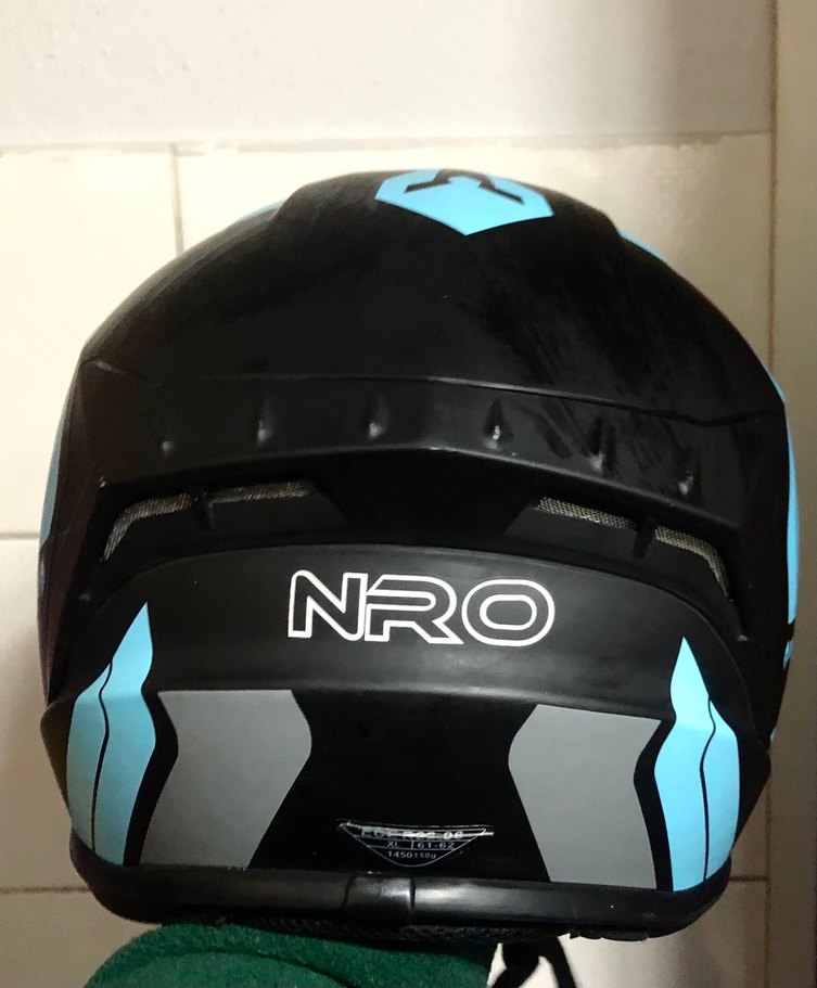 Mavi Zincir Detaylı Biker Kask - Görsel 2