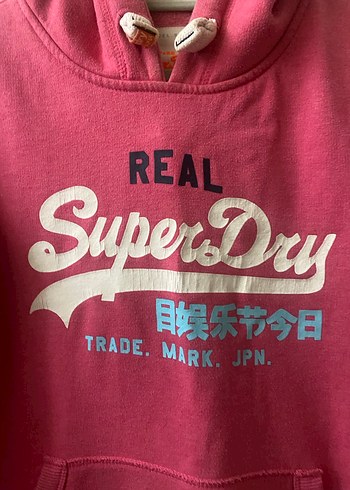 Pembe SuperDry Kadın Sweatshirt Kapüşonlu - Görsel 2