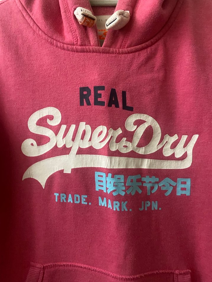 Pembe SuperDry Kadın Sweatshirt Kapüşonlu - Görsel 2