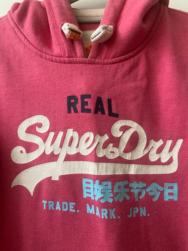 Pembe SuperDry Kadın Sweatshirt Kapüşonlu - Görsel 3
