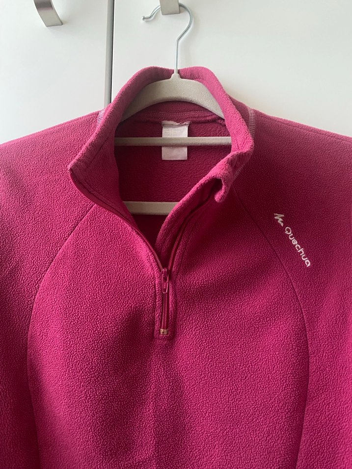 Fermuarlı Pembe Kadın Sweatshirt - Görsel 5