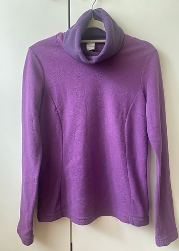 Mor Yüksek Yakalı Kadın Sweatshirt - Görsel 2