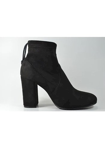 ELLE - Siyah Süet Kadın Topuklu Bot - Görsel 4