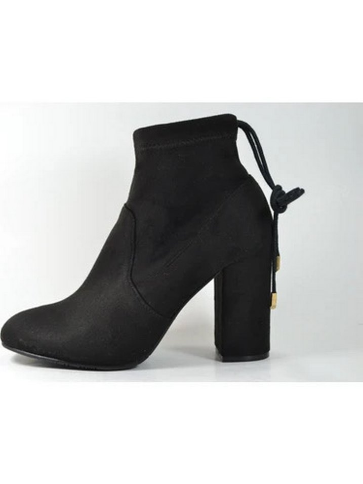 ELLE - Siyah Süet Kadın Topuklu Bot - Görsel 3