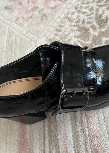 Siyah Yılan Desenli Platform Topuklu Kadın Ayakkabı - Görsel 6