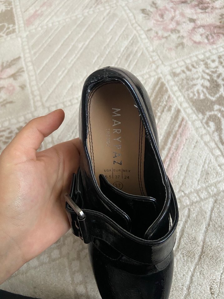 Siyah Yılan Desenli Platform Topuklu Kadın Ayakkabı - Görsel 5