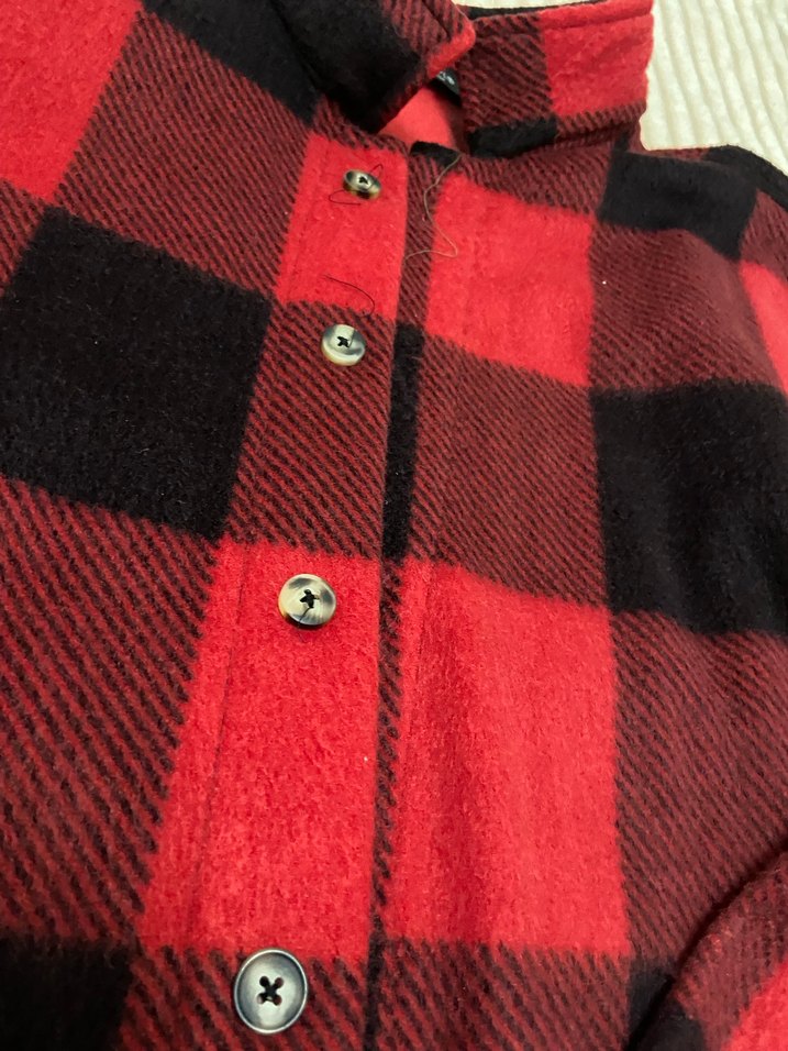 Erkek Kırmızı Kareli Uzun Kollu  oduncu Gömlek - Görsel 4
