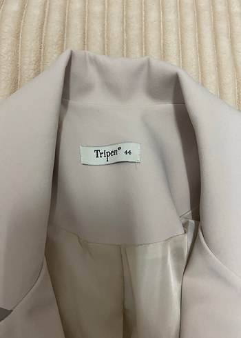 Bej Kadın Blazer Ceket testtür - Görsel 3