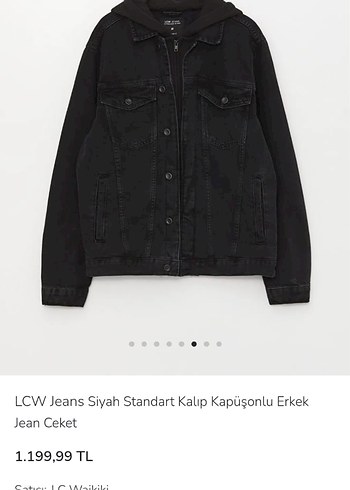 Siyah Düğmeli fermuarlı  erkek Denim Ceket kapşonlu - Görsel 3