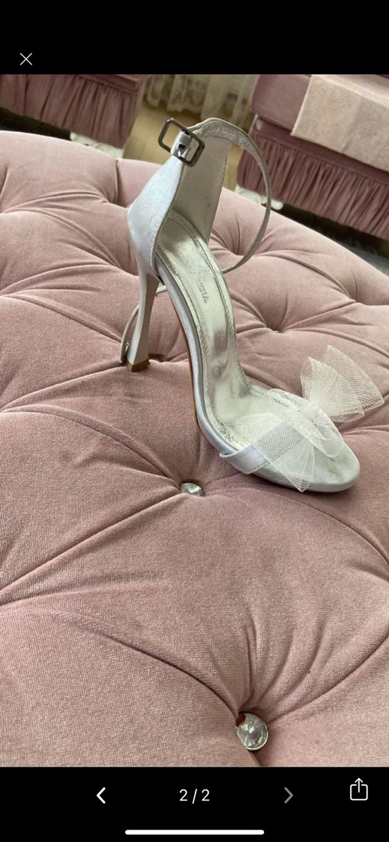 Dantel Detaylı Gri İnce Topuklu Kadın Abiye Ayakkabı - Görsel 2