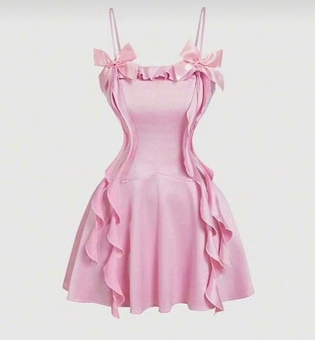 coquette y2k prenses mezuniyet balo pembe elbise