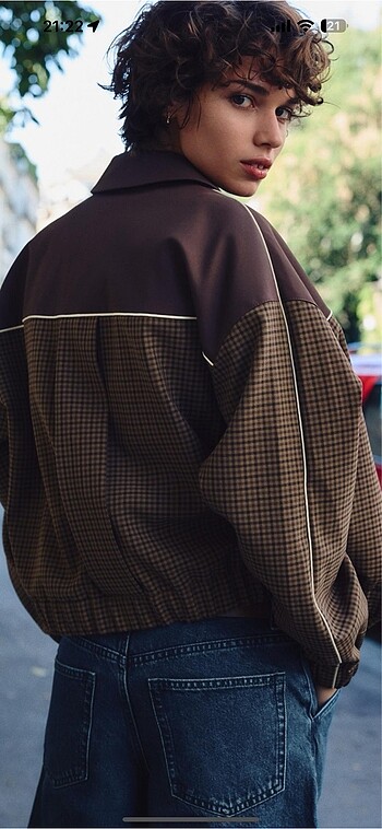 m Beden ZARA EKOSE BOMBER CEKET