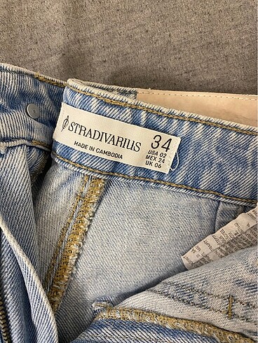 34 Beden mavi Renk Stradivarius 34 beden jean