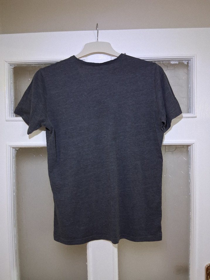 Gri V Yaka Erkek Tişört - Görsel 2