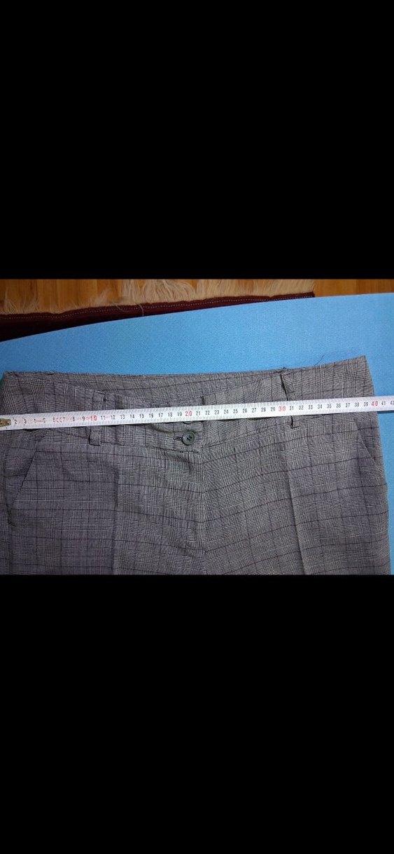 Gri Kadın Kumaş Pantolon Normal Boy - Görsel 3