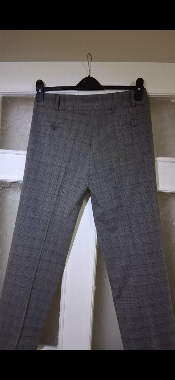 Gri Kadın Kumaş Pantolon Normal Boy - Görsel 2