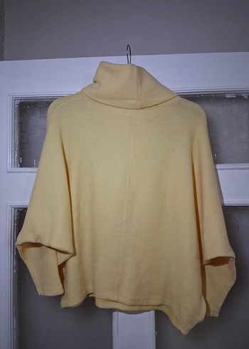 Sarı Yüksek Yakalı Kadın Kazak - Görsel 2