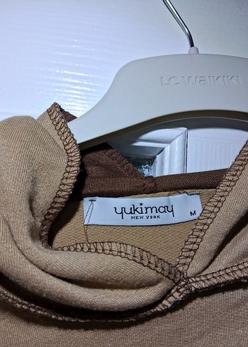 Kapüşonlu Kahverengi Salaş Sweatshirt - Görsel 3