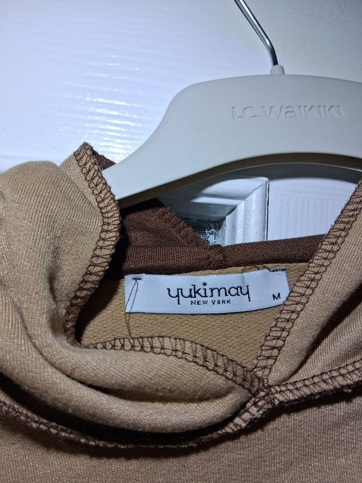 Kapüşonlu Kahverengi Salaş Sweatshirt - Görsel 3