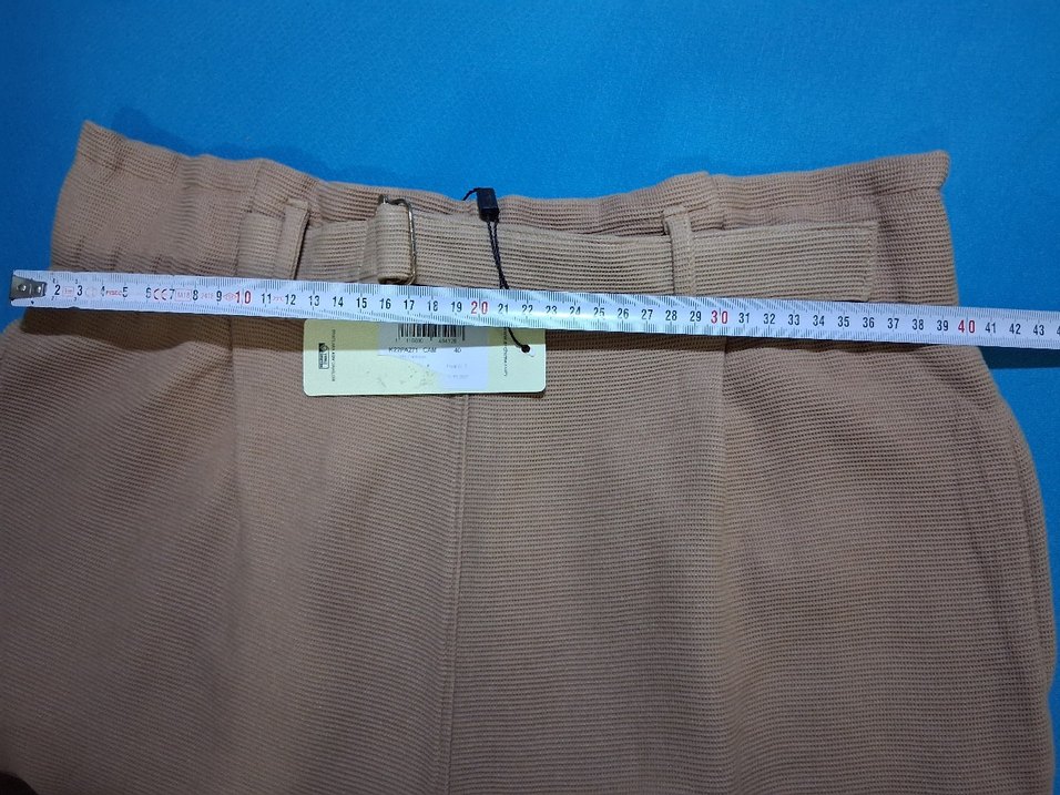 Kadın Bej Süet Kemerli Rahat Pantolon - Görsel 4