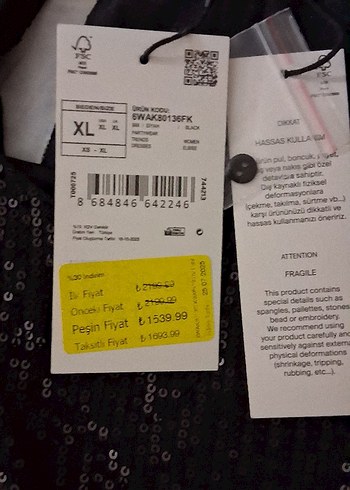 Siyah Mini Payetli Kısa  Elbise - Görsel 4