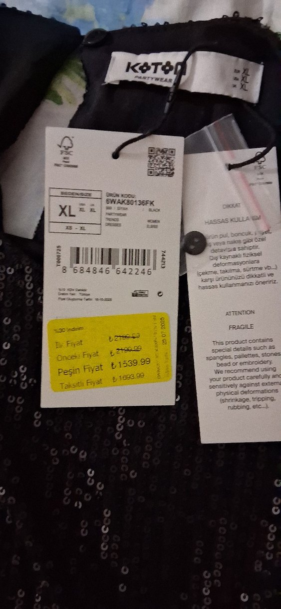 Siyah Mini Payetli Kısa  Elbise - Görsel 4