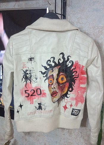 Bej Deri Kadın Ceket Vintage - ONLY - Görsel 3