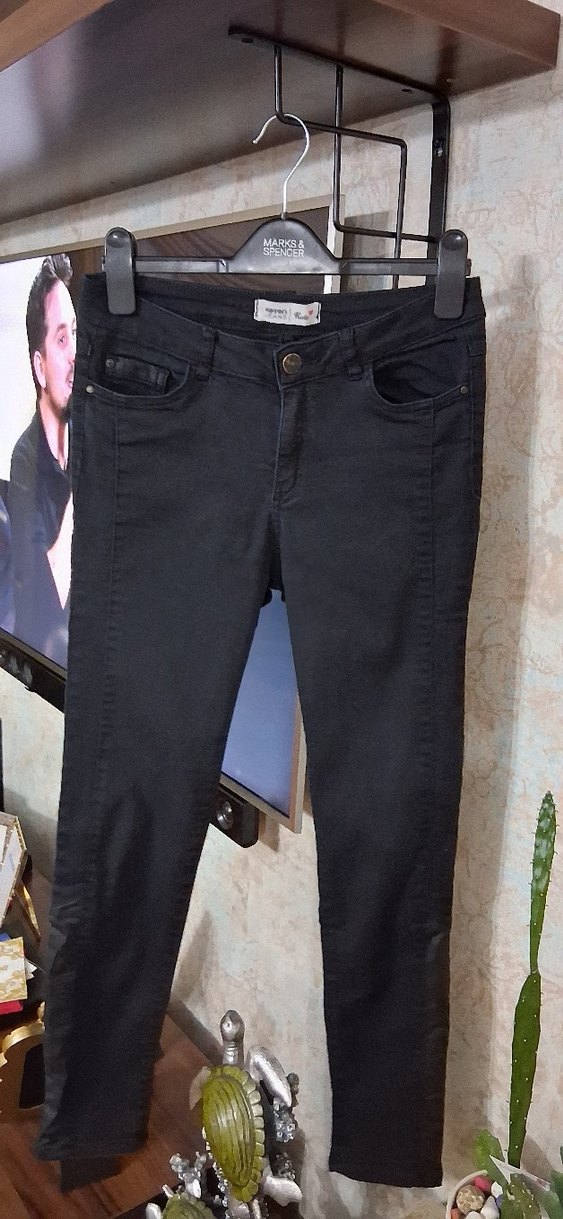 Siyah Kadın Kot Pantolon - Görsel 2