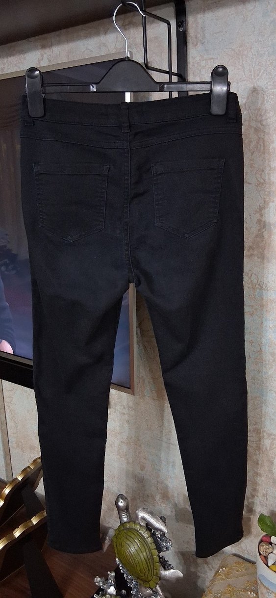 Siyah Kadın Kot Pantolon - Görsel 4