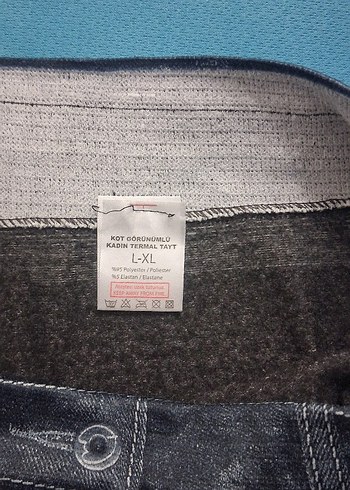 Gri Kadın Denim Tayt - Görsel 4