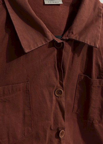 LCW Düğmeli Kahverengi Keten Çocuk Gömlek - Görsel 2