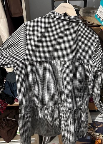 Siyah Beyaz Kareli Uzun Kollu Pamuklu Gömlek 13-14 yaş - Görsel 8