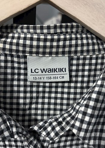 Siyah Beyaz Kareli Uzun Kollu Pamuklu Gömlek 13-14 yaş - Görsel 5