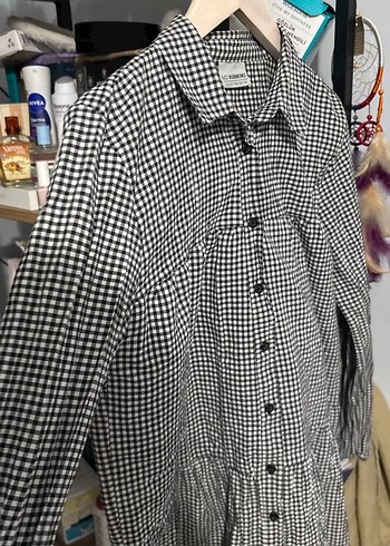 Siyah Beyaz Kareli Uzun Kollu Pamuklu Gömlek 13-14 yaş - Görsel 6