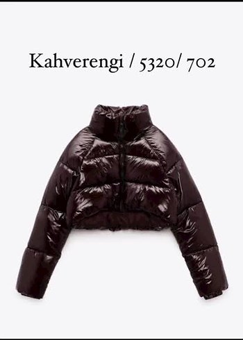 Kahverengi Parlak Kadın Kısa Kış Montu ZARA - Görsel 2