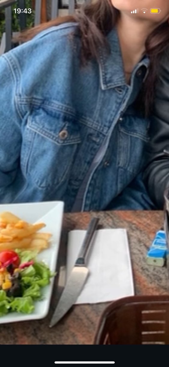 Kadın Mavi Denim Ceket Düğmeli Kısa Kollu - Görsel 3