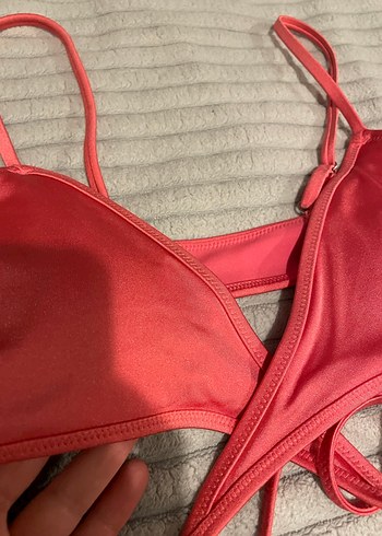 H&m Bikini Üstü pembe simli - Görsel 3
