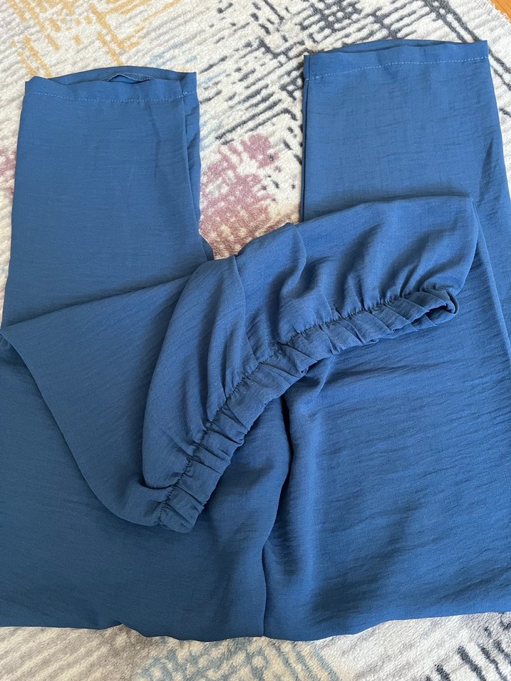 Kadın Mavi Uzun  Pantolon - Görsel 2