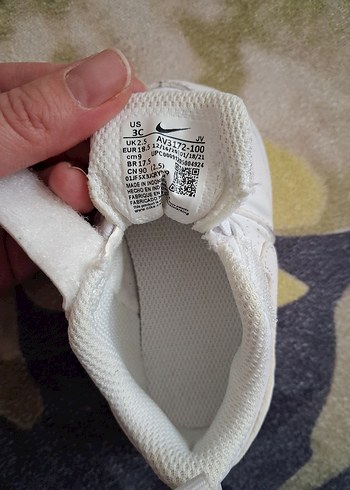 18 Beden beyaz Renk Beyaz Nike Unisex Bebek Spor Ayakkabı
