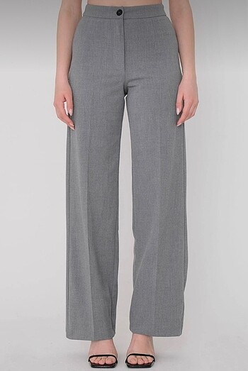Addax gri yüksek bel wide leg pantolon